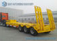 3 Axle 100 Ton Low Bed Semi Trailer Heavy Duty Flatbed Trailer With Manual Ramp